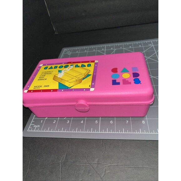 Vintage Y2K 2605 Mini Caboodles Makeup Case Organizer Pink Small 8x4 With Mirror - Picture 9 of 9